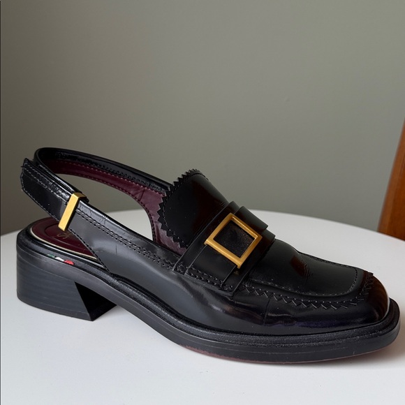 Sarto by Franco Sarto Gianna slingback loafers patent leather gold-tone hardware - Picture 3 of 14